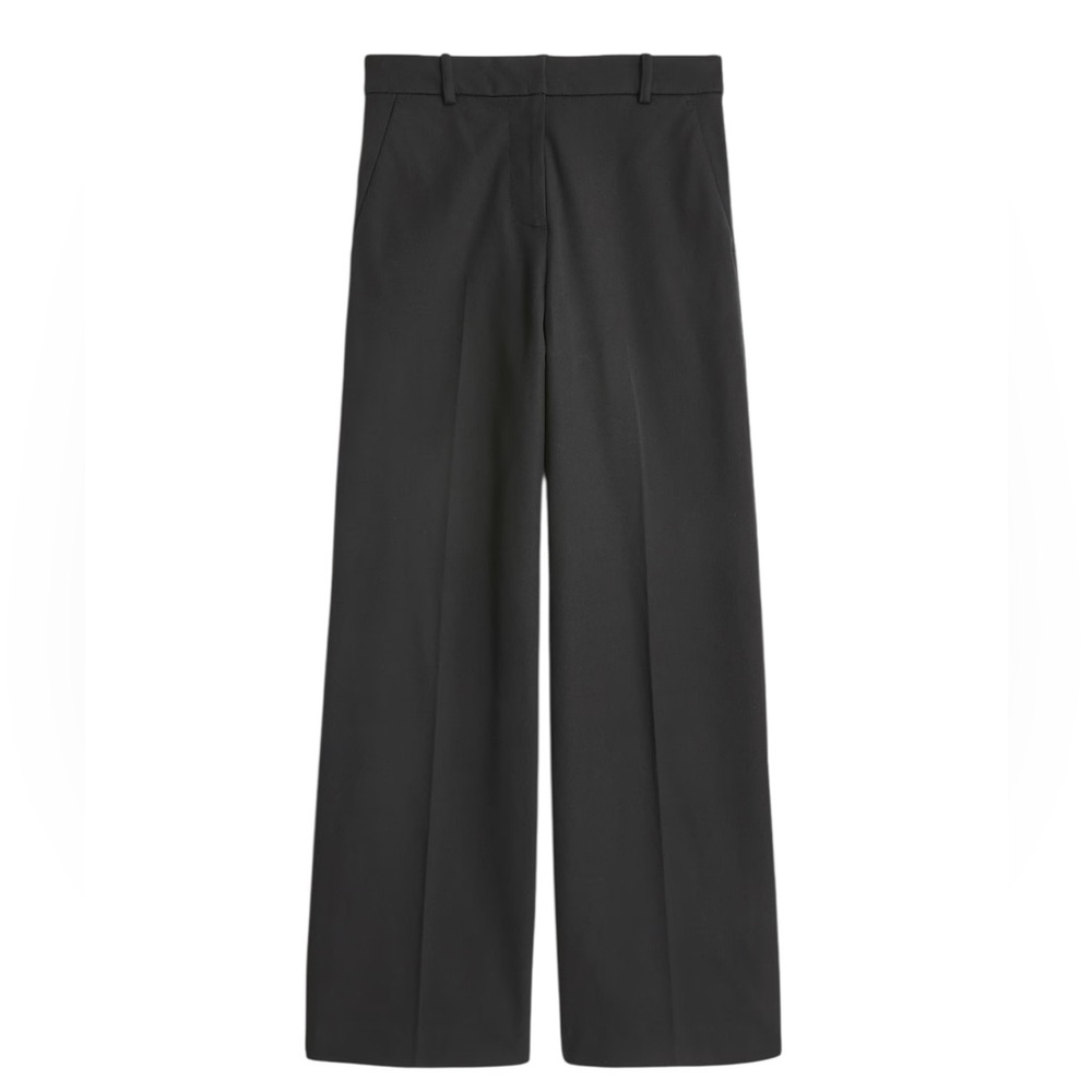 J.Crew Factory Petite Remy full-length high-rise wide-leg pant in black